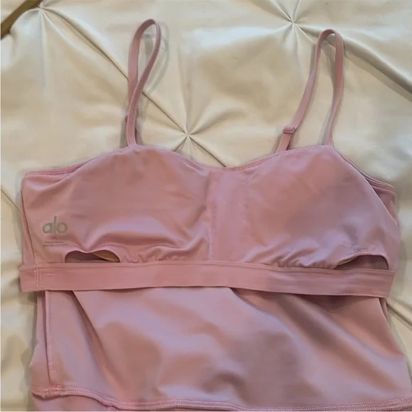 ALO Light Pink Activewear dress with built in shorts and bra. Soft and comfy! - Picture 6 of 11